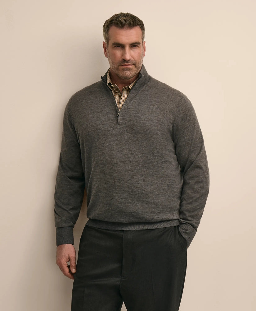 Big & Tall Ultimate Merino Wool Quarter-Zip Sweater | Brooks Brothers