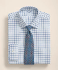 Brooks Brothers Explorer Collection Non-Iron Twill Ainsley Collar, Windowpane Dress Shirt | Brooks Brothers