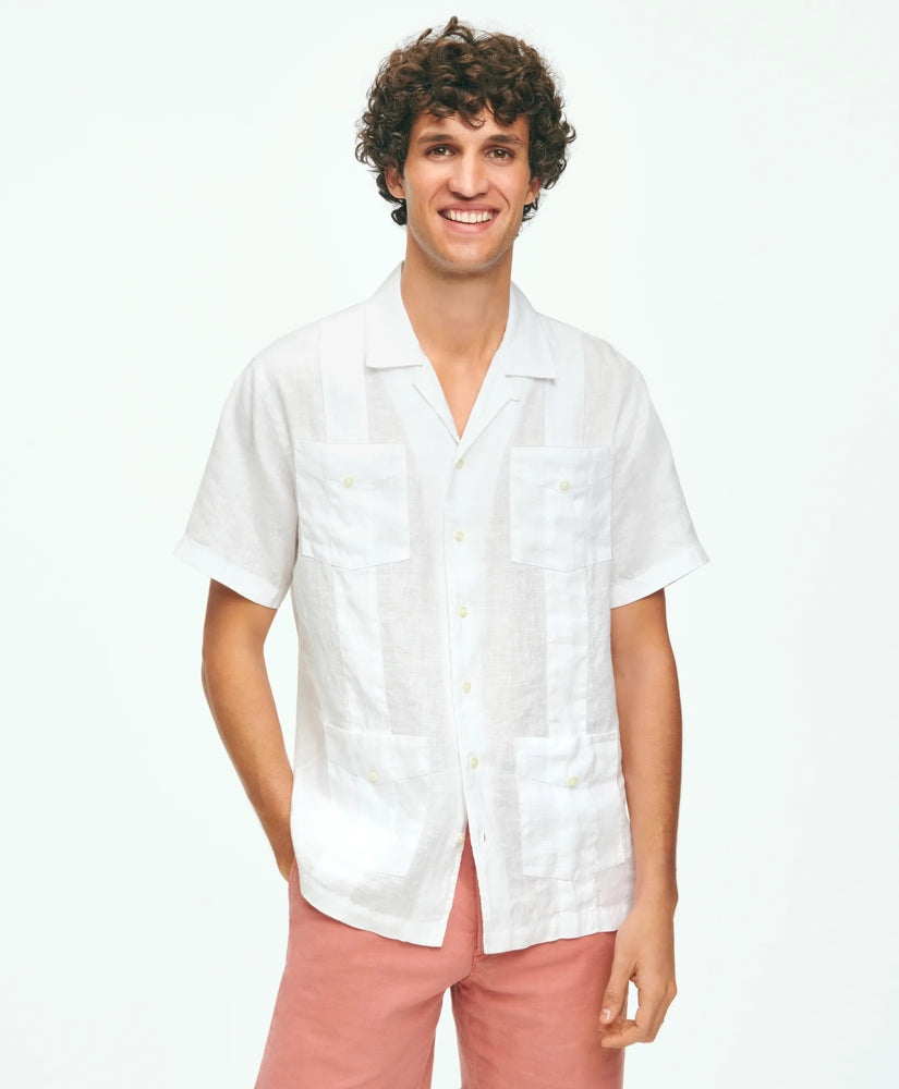 Irish Linen Short Sleeve Guayabera Shirt | Brooks Brothers