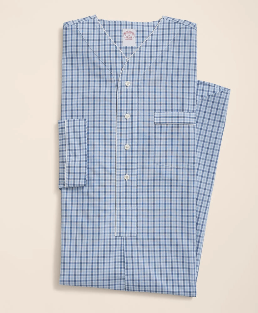 Cotton Broadcloth Checked Nightshirt | Brooks Brothers