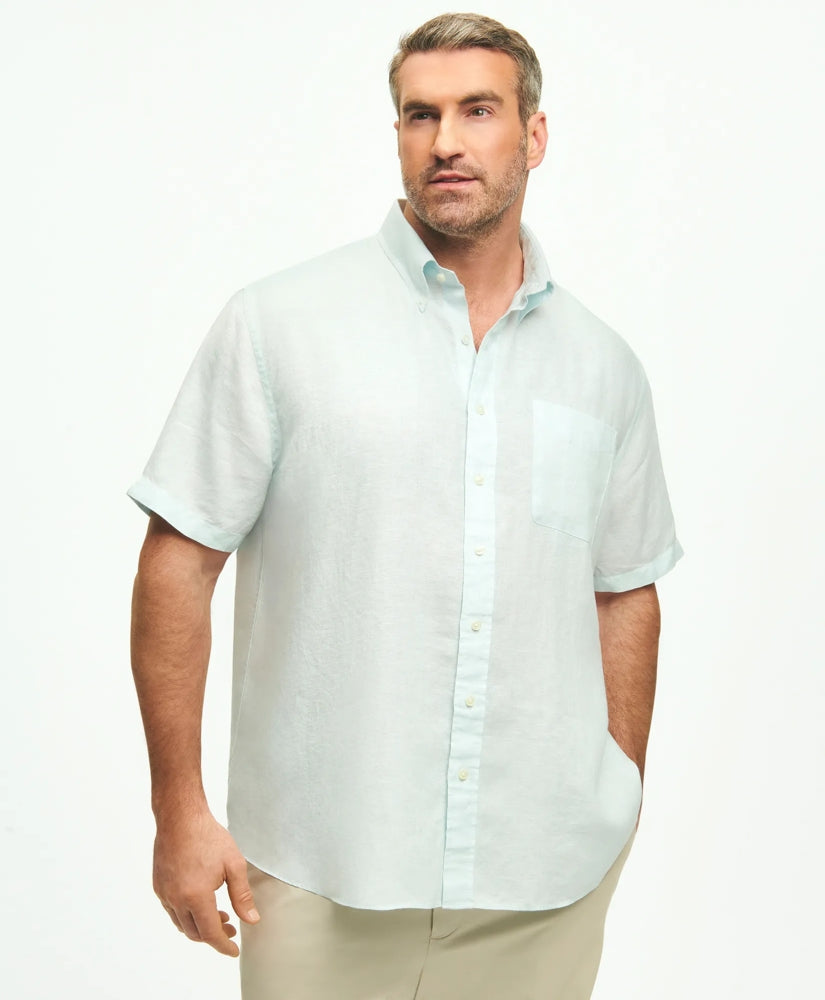 Big & Tall Sport Shirt,  Short-Sleeve Irish Linen | Brooks Brothers